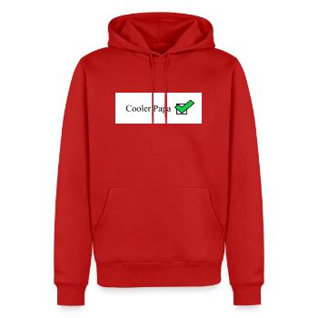 cooler papa - Männer Premium Bio Hoodie - Rot - Vorne - Nico (187cm)