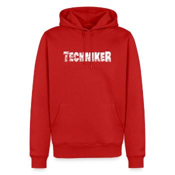 Berufung als Techniker - Männer Premium Bio Hoodie - Rot - Vorne - Nico (187cm)