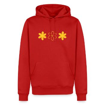 flower - Men’s Premium Organic Hoodie - red - Front - Nico (187cm)