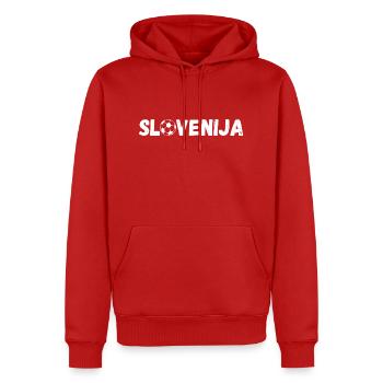 Slowenien Fußball Fan - Männer Premium Bio Hoodie - Rot - Vorne - Nico (187cm)
