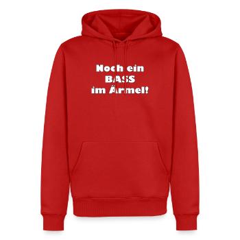 Une autre basse dans la manche! - Sweat à capuche Premium bio Homme - rouge - Devant - Nico (187cm)