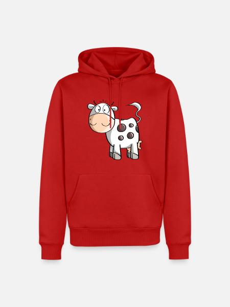 Lustige Gepunktete Kuh - Kühe - Comic - Kinder - Männer Premium Bio Hoodie - Rot
