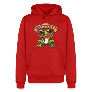 grenouille drôle sombrero - Sweat à capuche Premium bio Homme - rouge - Devant - Nico (187cm)