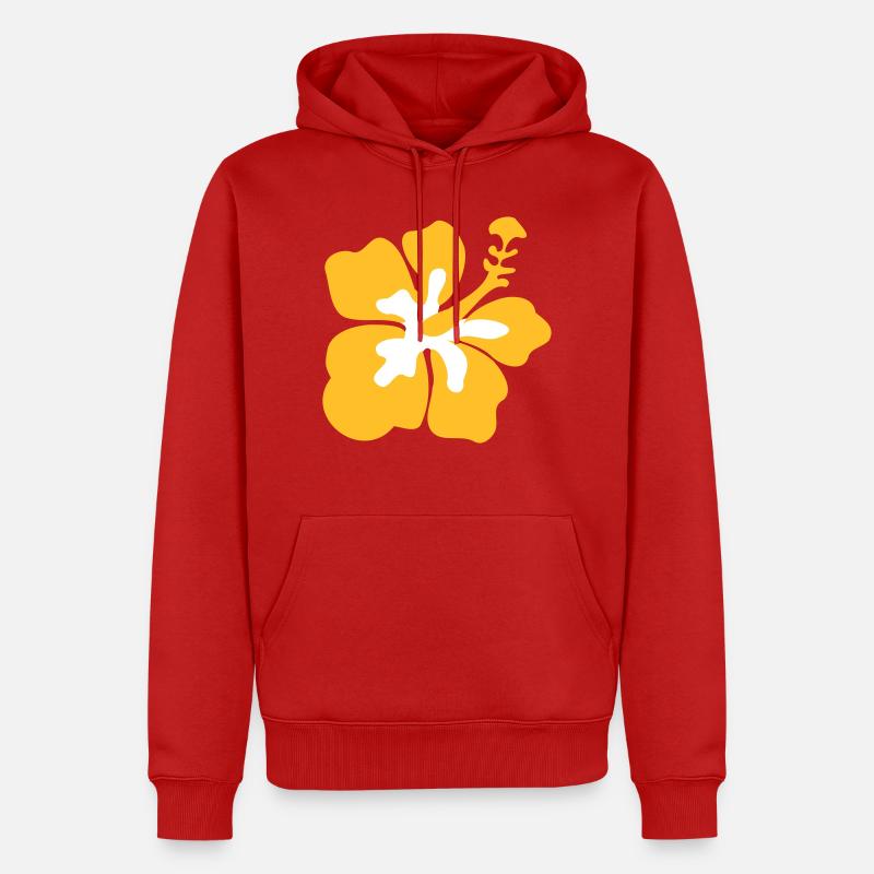 Hibiskus Fleur Hawaï fleur - Sweat à capuche Premium bio Homme - rouge