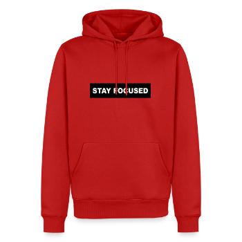 Motivation - Männer Premium Bio Hoodie - Rot - Vorne - Nico (187cm)
