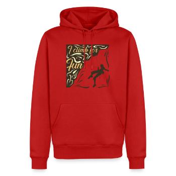 Climb for fun - Männer Premium Bio Hoodie - Rot - Vorne - Nico (187cm)