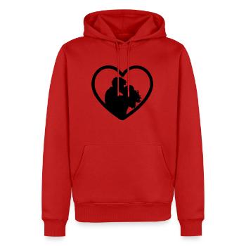Amour couple couple baiser baiser cadeau romantique - Sweat à capuche Premium bio Homme - rouge - Devant - Nico (187cm)
