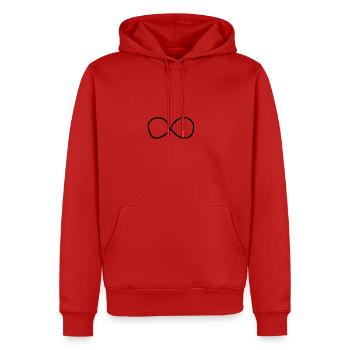 Signes infinis - Sweat à capuche Premium bio Homme - rouge - Devant - Nico (187cm)