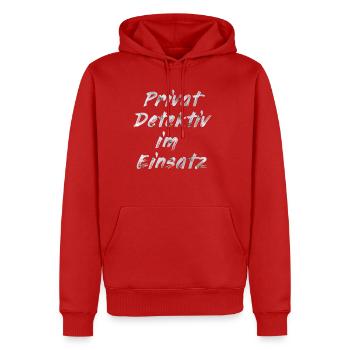 Détective privé en action - Sweat à capuche Premium bio Homme - rouge - Devant - Nico (187cm)