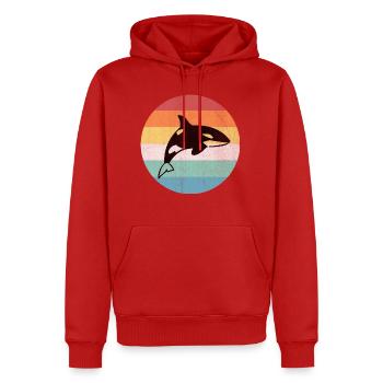 Wal - Männer Premium Bio Hoodie - Rot - Vorne - Nico (187cm)