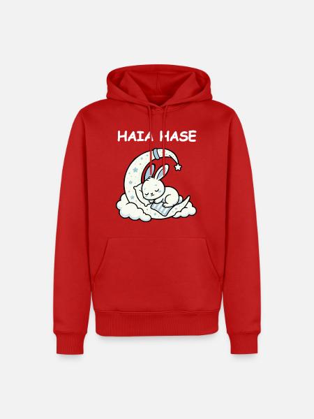 Haia Hase Kaninchen - Männer Premium Bio Hoodie - Rot