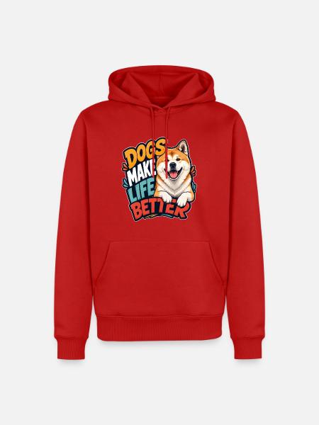 Akita - Männer Premium Bio Hoodie - Rot