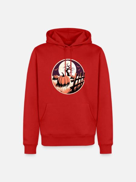 Kürbisfeld Nacht - Männer Premium Bio Hoodie - Rot