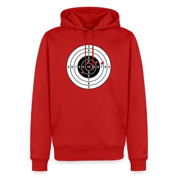 target - Zielscheibe - Männer Premium Bio Hoodie - Rot - Vorne - Nico (187cm)
