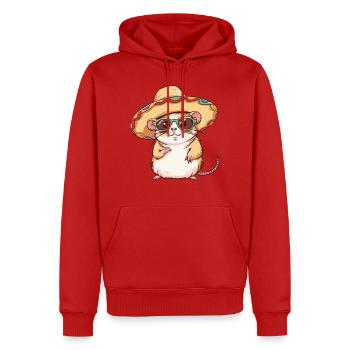 Hamster Lustig Sombrero - Männer Premium Bio Hoodie - Rot - Vorne - Nico (187cm)