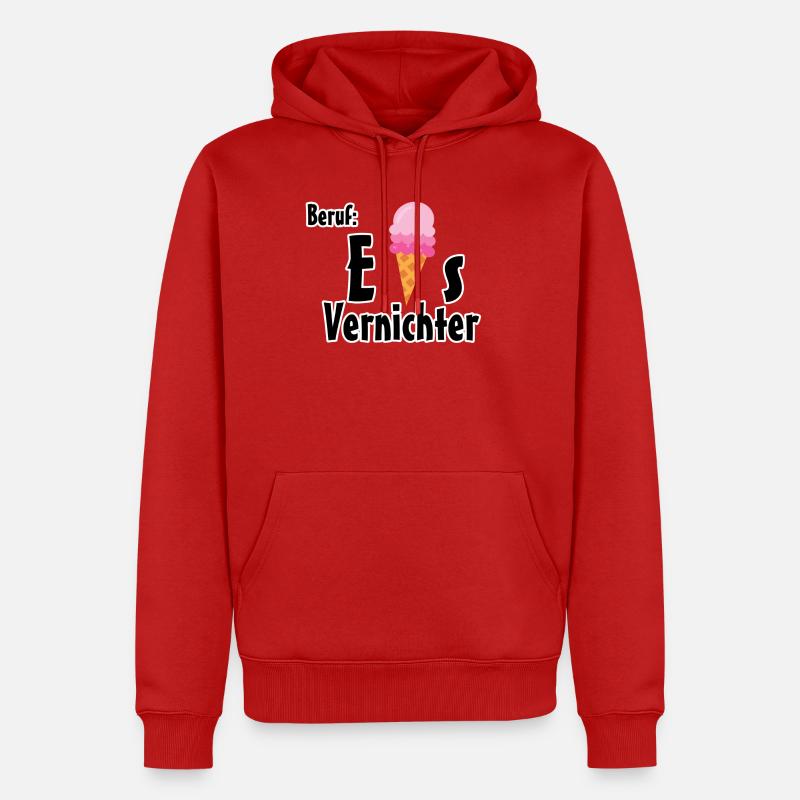 Beruf - Eisvernichter Geschenk Eis Sommer - Männer Premium Bio Hoodie - Rot