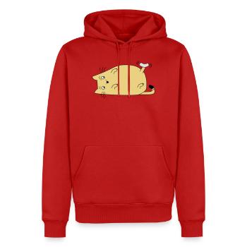 Chat avec du ruban adhésif - Sweat à capuche Premium bio Homme - rouge - Devant - Nico (187cm)