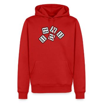 Dice - 30 ans Anniversaire - Sweat à capuche Premium bio Homme - rouge - Devant - Nico (187cm)