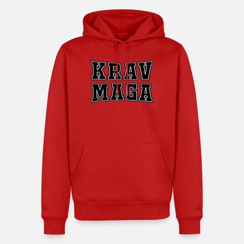 Krav - Sweat à capuche Premium bio Homme - rouge