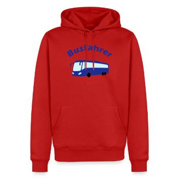 Busfahrer Design - Männer Premium Bio Hoodie - Rot - Vorne - Nico (187cm)
