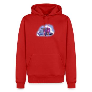 truck - Sweat à capuche Premium bio Homme - rouge - Devant - Nico (187cm)
