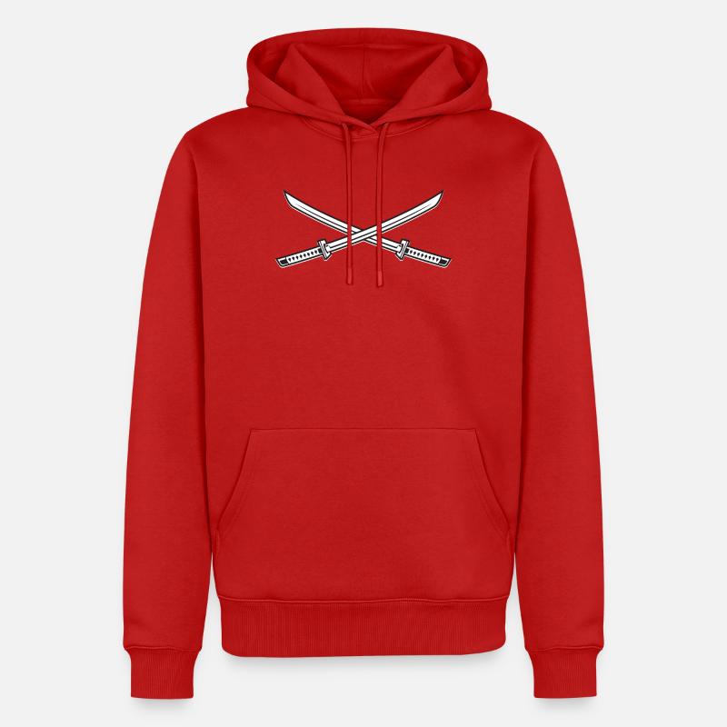 Samurai épée - L’épée Ninja - Sweat à capuche Premium bio Homme - rouge