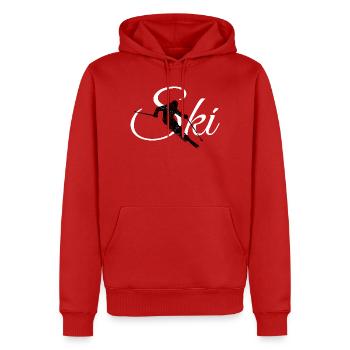Ski (Vintage Schwarz/Weiß) Skifahren Skifahrer - Männer Premium Bio Hoodie - Rot - Vorne - Nico (187cm)