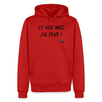 J'y vais mais j'ai peur ! Les Bronzés font du ski - Sweat à capuche Premium bio Homme - rouge - Devant - Nico (187cm)
