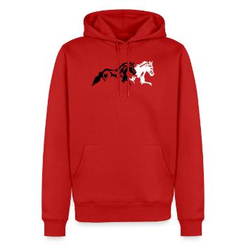 Chevaux Etalon Jument Poulain - Sweat à capuche Premium bio Homme - rouge - Devant - Nico (187cm)