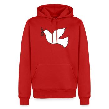Friedenstaube mit Zweig - Männer Premium Bio Hoodie - Rot - Vorne - Nico (187cm)