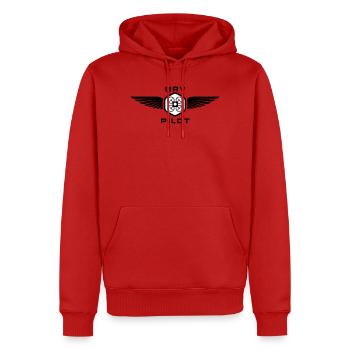 UAV PILOT2 - Männer Premium Bio Hoodie - Rot - Vorne - Nico (187cm)
