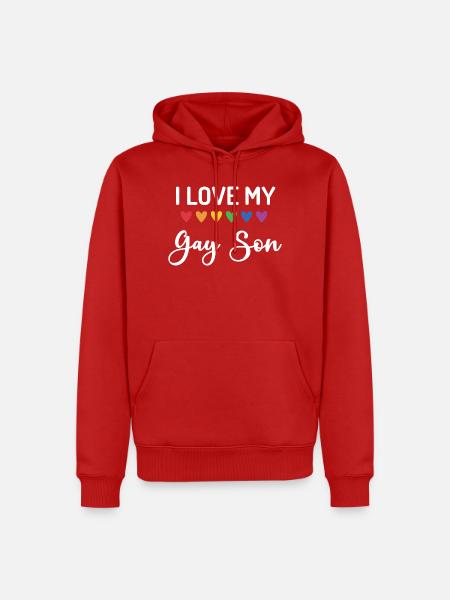 Ich liebe meinen schwulen Sohn - Männer Premium Bio Hoodie - Rot