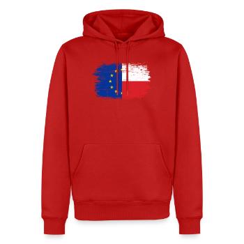 Fusion des drapeaux UE-France - Sweat à capuche Premium bio Homme - rouge - Devant - Nico (187cm)