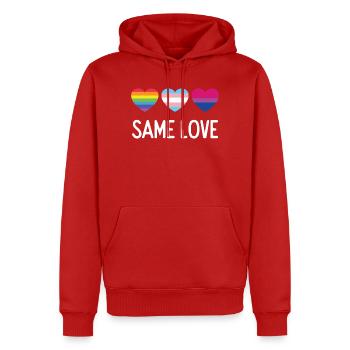 Pride Month LGBTQ - Gleiche Liebe - Männer Premium Bio Hoodie - Rot - Vorne - Nico (187cm)