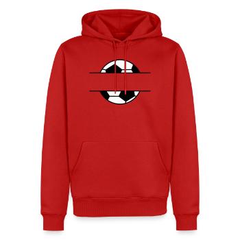 Fußball Namensschild mit Wunschname - Männer Premium Bio Hoodie - Rot - Vorne - Nico (187cm)
