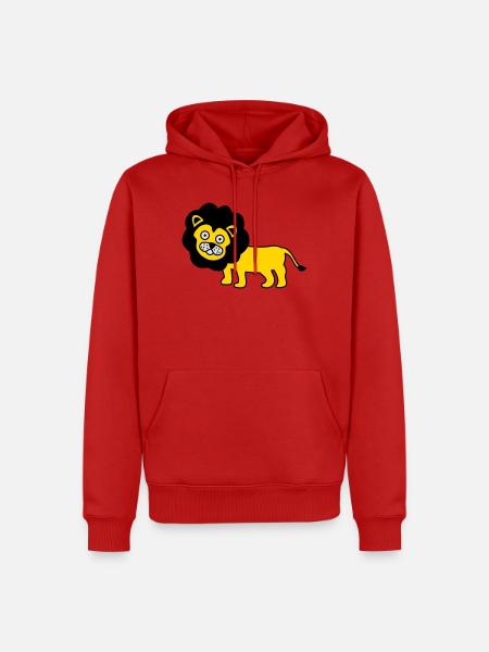 Löwe als Kinder Design - Männer Premium Bio Hoodie - Rot