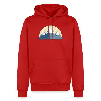 Gebirge - Männer Premium Bio Hoodie - Rot - Vorne - Nico (187cm)
