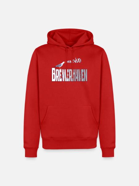 Bremerhaven Möwe & Moin Design - Männer Premium Bio Hoodie - Rot