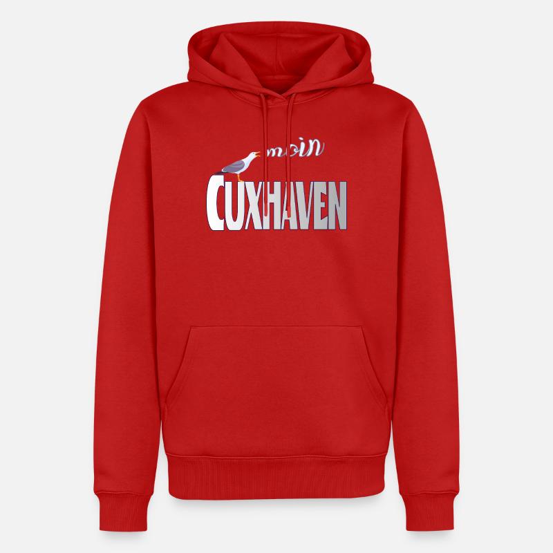 Cuxhaven Möwe & Moin Design - Männer Premium Bio Hoodie - Rot