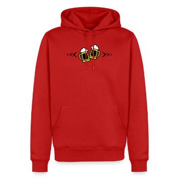Bier Anstoßen Symbol Bierkrug - Männer Premium Bio Hoodie - Rot - Vorne - Nico (187cm)