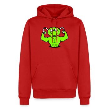Caterpillar Bodybuilder Musculation Strong Fitness Gym - Sweat à capuche Premium bio Homme - rouge - Devant - Nico (187cm)