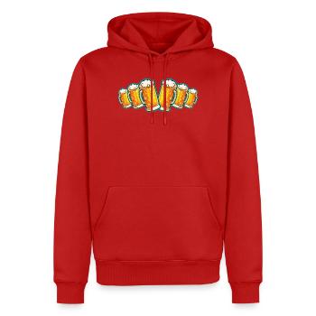 Beer Glass Beer Mug Beer - Men’s Premium Organic Hoodie - red - Front - Nico (187cm)