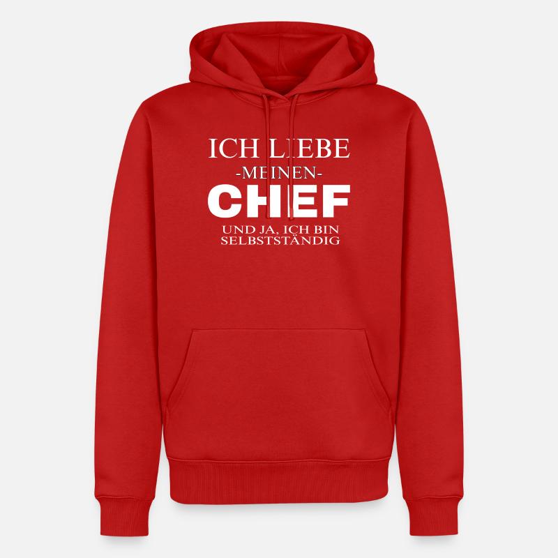 Ich bin mein eigener Chef - Männer Premium Bio Hoodie - Rot