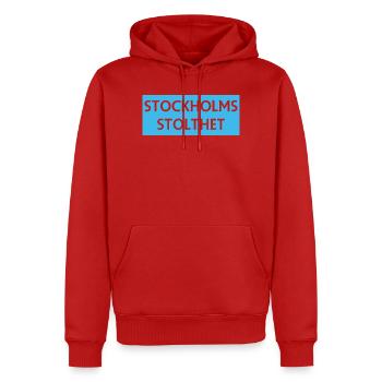 Stockholmer Stolz - Männer Premium Bio Hoodie - Rot - Vorne - Nico (187cm)