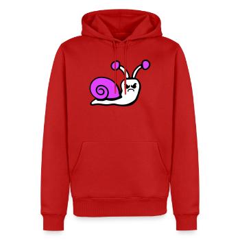 Schnecke wütend sauer böse unglücklich verärgert - Männer Premium Bio Hoodie - Rot - Vorne - Nico (187cm)
