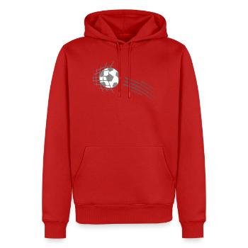 Fußball - Männer Premium Bio Hoodie - Rot - Vorne - Nico (187cm)