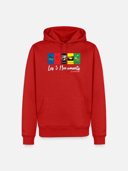 Die 5 Monumente - Radrennen - Männer Premium Bio Hoodie - Rot