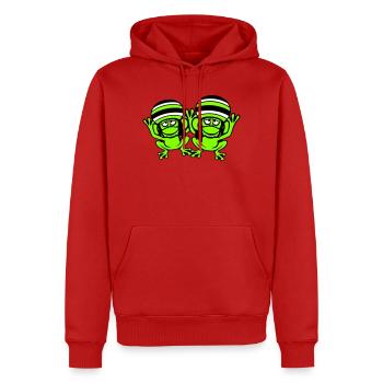 2 Frösche Reggae Musik Rasta Haare Mütze Jamaika - Männer Premium Bio Hoodie - Rot - Vorne - Nico (187cm)