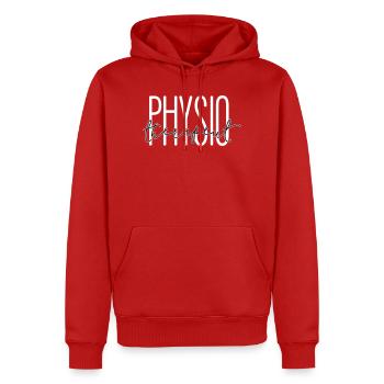 Stilvolles Design für Physiotherapeut - Männer Premium Bio Hoodie - Rot - Vorne - Nico (187cm)
