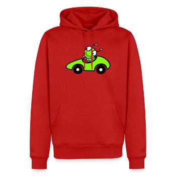 Raupe Wurm Rennauto Rennwagen Schnell Fahren Sport - Männer Premium Bio Hoodie - Rot - Vorne - Nico (187cm)